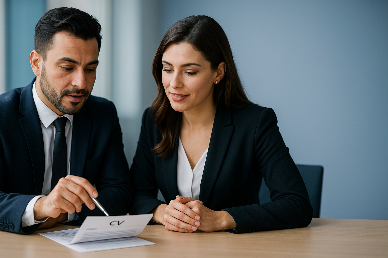 Reclutamiento: revisión de CV en mesa de trabajo